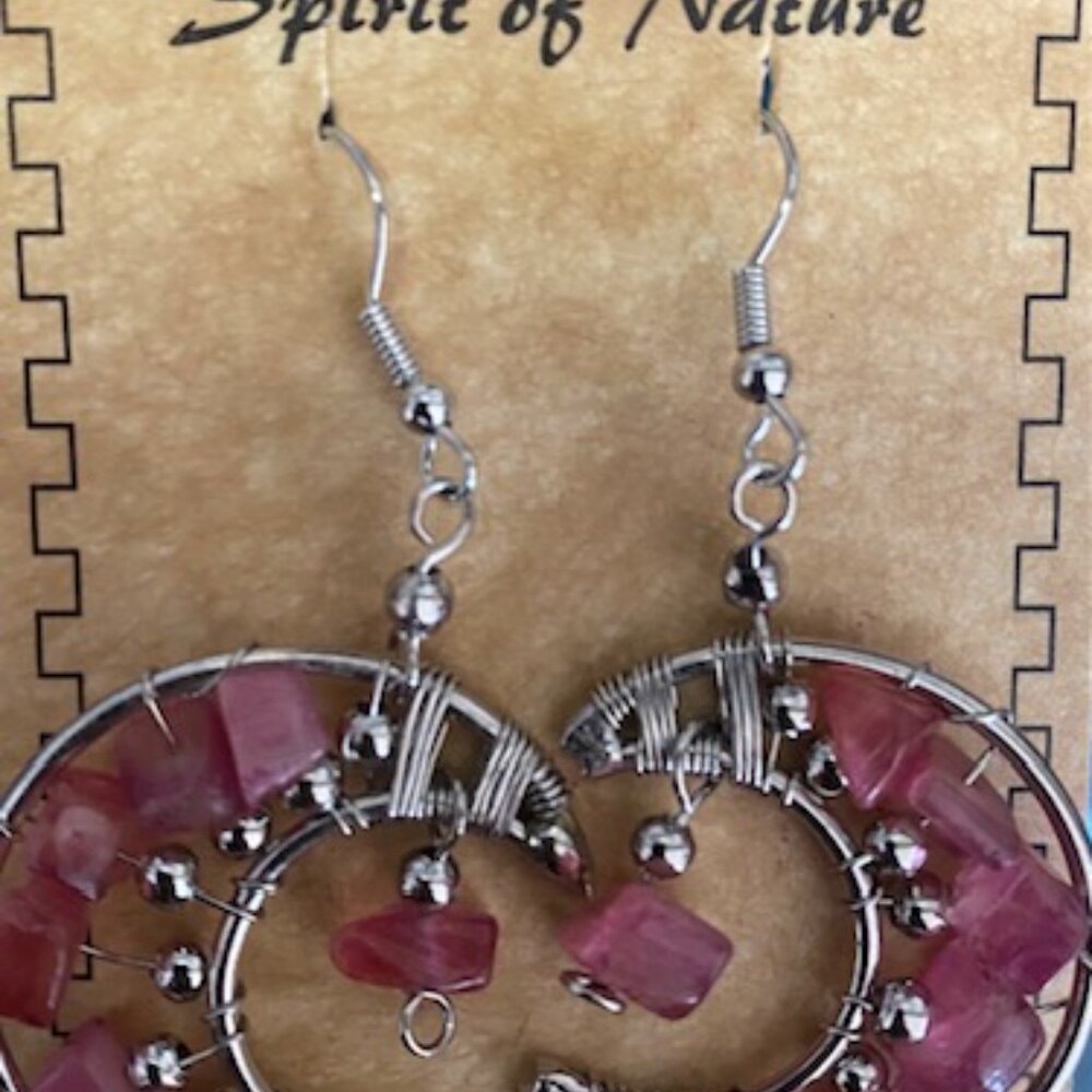 Hand Crafted Crystal Crescent Moon Earrings - Picture 3 of 3